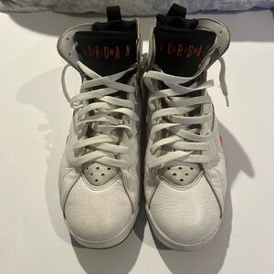 Jordan Kids Sneakers in White and Black with Red Highlights size 9.5